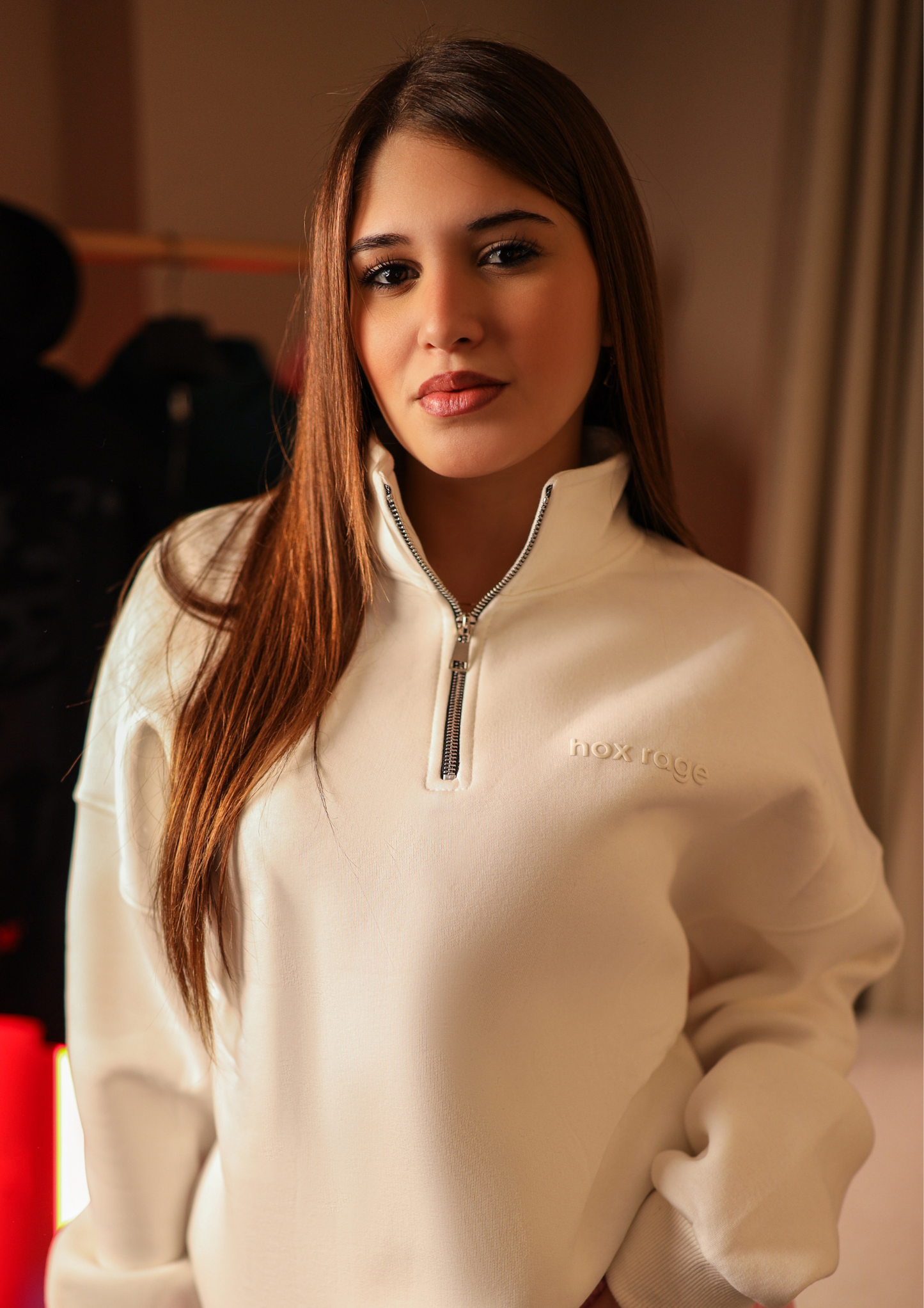 Quarter zipper (white)