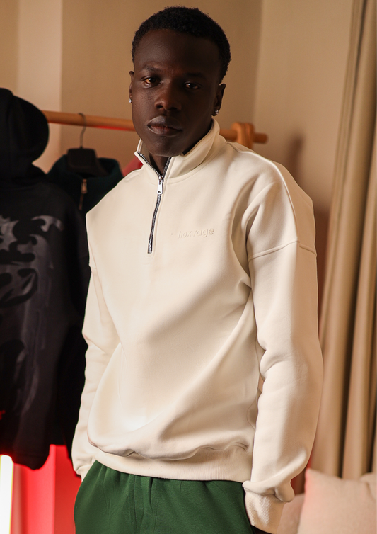 Quarter zipper (white)