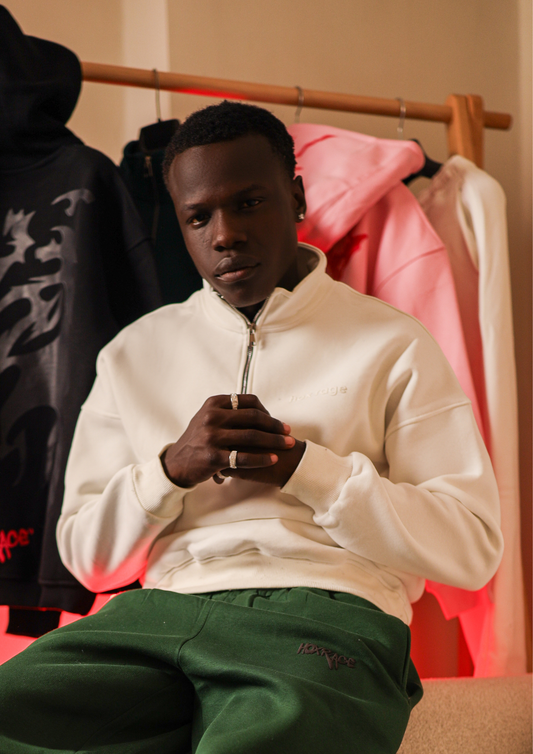 Quarter zipper (white)