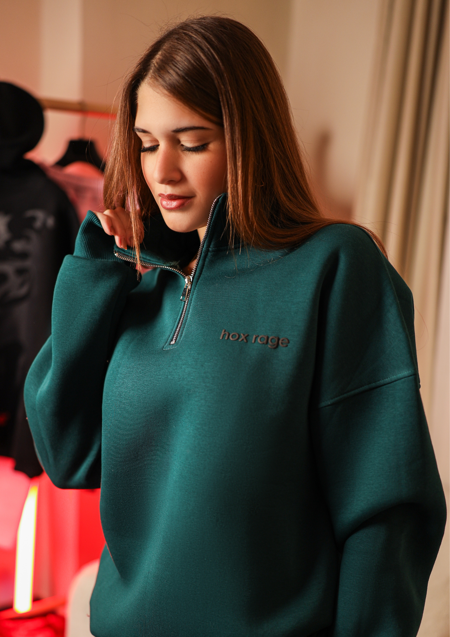 Quarter zipper (Royal green)